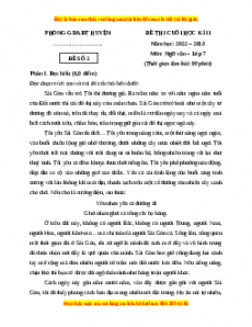 Đề thi cuối kì 2 Ngữ Văn lớp 7 Cánh diều có đáp án (Đề 2)