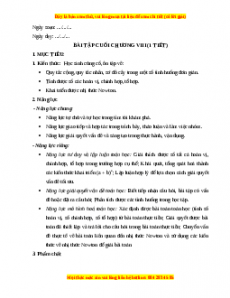 Giáo án Bài tập ôn cuối chương 8 Toán 10 Kết nối tri thức