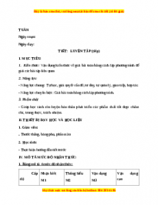 Giáo án Luyện tập trang 59, 60 Toán 9 Học kì 2