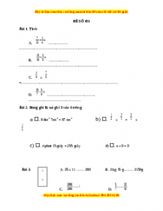 Đề thi Toán lớp 4 cuối kì 2 (Đề 1)
