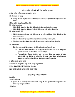 Giáo án Bài 7: Sắp xếp để dễ tìm Tin học 3 Kết nối tri thức