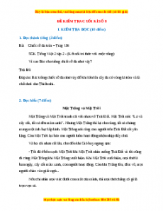 Đề thi cuối kì 2 Tiếng Việt lớp 2 Kết nối tri thức (Đề 8)