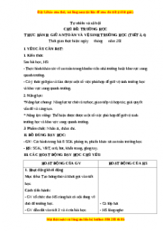 Giáo án Bài 8: Thực hành giữ vệ sinh trong trường học (Tiết 3,4) Tự nhiên và xã hội lớp 3 Chân trời sáng tạo