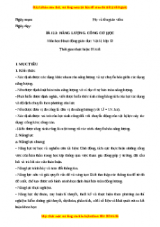 Giáo án Bài 23 Vật lí 10 Kết nối tri thức (2024): Năng lượng. Công cơ học