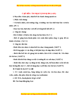 Giáo án Âm nhạc  1 Chân trời sáng tạo Âm nhạc quanh em