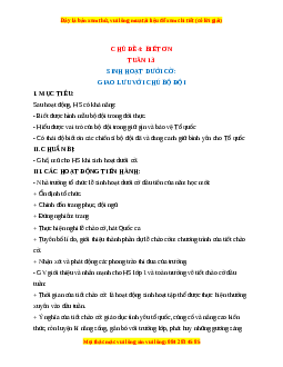Giáo án HĐTN  1 Cánh diều Tuần 13