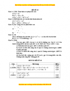 Đề thi cuối học kì 1 Toán 8 năm 2022 - 2023 - Đề 19