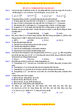 Đề thi thử Vật lí Sở Bình Dương năm 2023