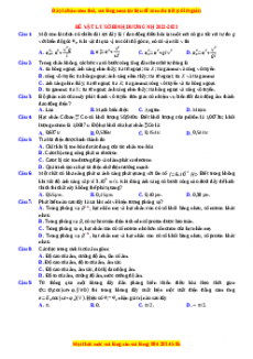 Đề thi thử Vật lí Sở Bình Dương năm 2023