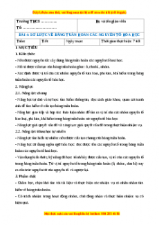 Giáo án Hóa học 7 Kết nối tri thức Bài 4: Sơ lược về bảng tuần hoàn các nguyên tố hóa học