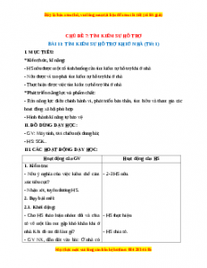 Giáo án Tìm kiếm sự hỗ trợ khi ở nhà Đạo đức 2 Kết nối tri thức