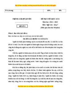 Đề thi cuối kì 2 Ngữ Văn lớp 7 Cánh diều có đáp án (Đề 9)