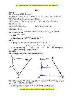 Đề thi giữa kì 1 Toán 8 năm 2023 - Đề 97