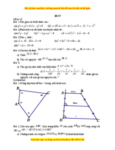 Đề thi giữa kì 1 Toán 8 năm 2023 - Đề 97