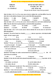 Bộ 20 đề thi THPT Quốc Gia Tiếng anh năm 2023 - sách Penbook và Hocmai.vn
