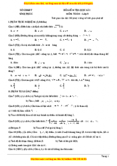 Đề thi học kì Toán 9 năm 2023 Sở Vĩnh Phúc