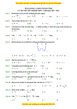 Đề thi thử Toán Sở Hà Tĩnh năm 2023