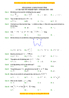 Đề thi thử Toán Sở Hà Tĩnh năm 2023