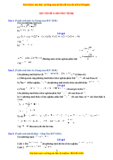 Bộ 1 chuyên đề luyện thi vào 10 môn Toán năm 2021 - Chuyên đề 7: Phương trình