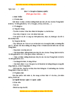 Giáo án Bài 7 Lịch sử 7 Cánh diều (2024): Văn hóa Trung Quốc