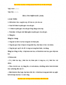 Giáo án Toán 7 Chân trời sáng tạo Bài 2: Tia phân giác