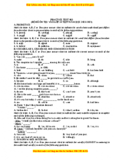 Đề luyện thi vào 10 môn Tiếng anh năm 2023 có đáp án (Đề 63)