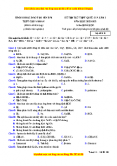 Đề thi thử Hóa Học trường Chu Văn An lần 2 năm 2023