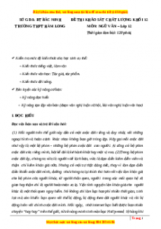 Đề thi thử Ngữ văn trường Hàm Long - Bắc Ninh lần 1 năm 2023