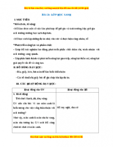 Giáo án Lớp học xanh Hoạt động trải nghiệm 2 Kết nối tri thức