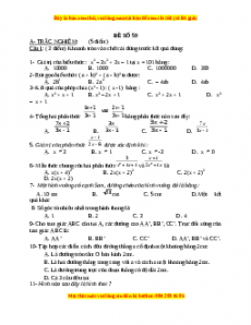Đề thi cuối học kì 1 Toán 8 năm 2022 - 2023 - Đề 59