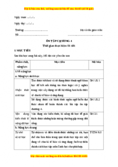 Giáo án Sinh học 10 Ôn tập chương 4 (Chân trời sáng tạo)