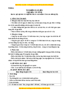Giáo án Tự nhiên và xã hội 3 Kết nối tri thức Bài 1: Họ hàng và những ngày kỉ niệm của gia đình (Tiết 3)