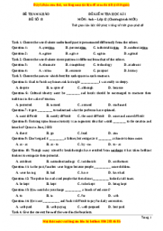 Đề thi học kì 1 Tiếng anh 12 năm 2022 - 2023 (Đề 13)
