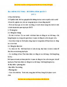 Giáo án Động tác tung - bắt bóng bằng hai tay Giáo dục thể chất 2 Kết nối tri thức