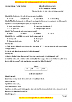 Đề thi học kì 1 Sinh học 8 năm 2023 Phòng GD_ĐT Vĩnh Tường