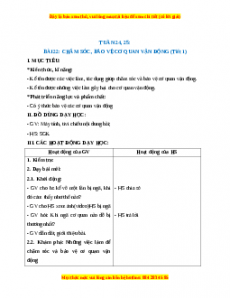 Giáo án Chăm sóc, bảo vệ cơ quan vận động Tự nhiên xã hội 2 Kết nối tri thức