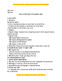 Giáo án Bài 23 KHTN 6 Kết nối tri thức (2024): Tổ chức cơ thể đa bào