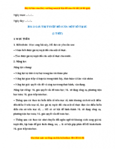 Giáo án Giá trị tuyệt đối của một số thực Toán 7 Cánh diều