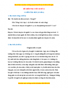Đề thi cuối kì 2 Tiếng Việt lớp 2 Kết nối tri thức (Đề 12)