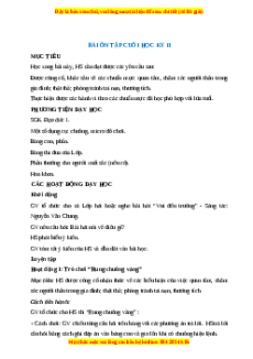 Giáo án Đạo đức 1 Cánh diều Ôn tập cuối học kì II