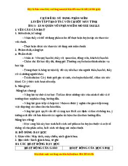 Giáo án Tin học 3 Cánh diều Bài 1: Làm quen với phần mềm MOUSE SKILLS