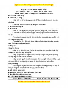 Giáo án Tin học 3 Cánh diều Bài 1: Làm quen với phần mềm MOUSE SKILLS