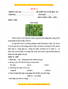 Đề thi Tiếng Việt lớp 1 Học kì 1 Chân trời sáng tạo (Đề 14)