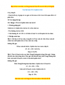 Chuyên đề Bài toán liên quan đến tỉ số phần trăm Toán 5 năm 2023
