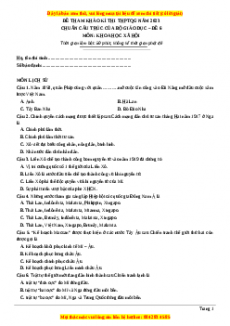 Đề luyện thi TN THPT Quốc Gia môn KHXH có đáp án ( đề 6 )