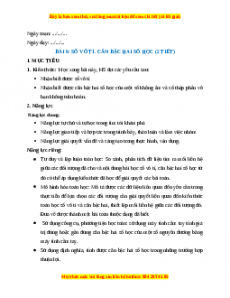 Giáo án Số  vô tỉ. Căn bậc hai số học Toán 7 Kết nối tri thức