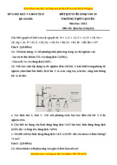 Đề thi vào 10 môn Hóa học năm 2023 - Trường ThPT Chuyên Hà Giang