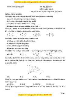 Đề thi học kì 1 Vật lí 9 năm 2023 Sở GD_ĐT Khánh Hoà