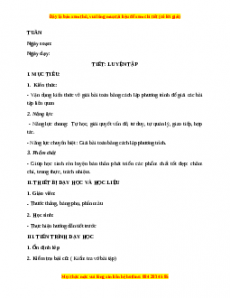 Giáo án Luyện tập trang 56, 57 Toán 9 Học kì 2