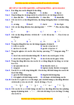 Đề thi thử Vật lí trường Nguyễn Khuyến - HCM lần 2 năm 2023